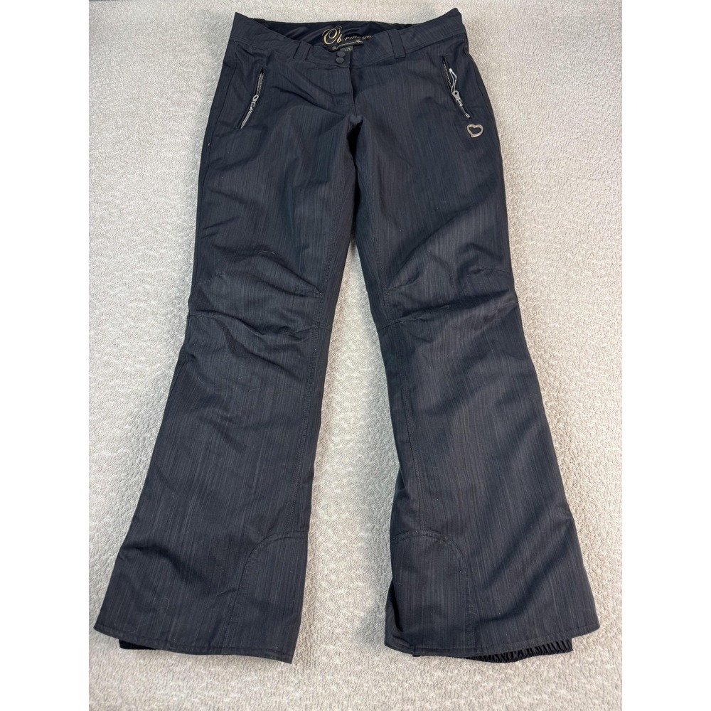 Obermeyer Haven Ski‎ Snow Pants Womens 10 Black Insulated Winter Zip Pockets
